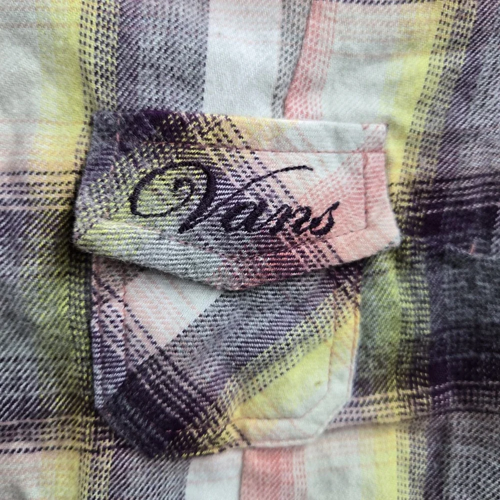 Vans Women Button Up Shirt S Plaid Flannel Hooded Grunge‎ Skater Sleeveless NWT